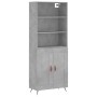 Aparador alto madera contrachapada gris hormigón 69,5x34x180 cm de vidaXL, Aparadores - Ref: Foro24-3189929, Precio: 124,12 €...