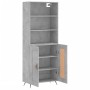 Aparador alto madera contrachapada gris hormigón 69,5x34x180 cm de vidaXL, Aparadores - Ref: Foro24-3189929, Precio: 124,12 €...