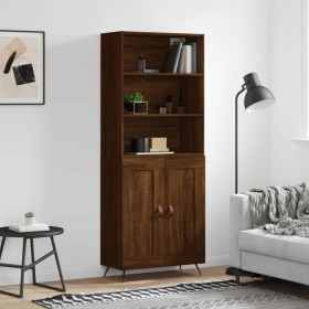 Tall oak brown plywood sideboard 69.5x34x180 cm by vidaXL, Sideboards - Ref: Foro24-3189932, Price: 132,99 €, Discount: %