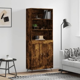 Aparador alto madera contrachapada roble ahumado 69,5x34x180 cm de vidaXL, Aparadores - Ref: Foro24-3189930, Precio: 124,99 €...