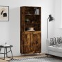 Tall smoked oak plywood sideboard 69.5x34x180 cm by vidaXL, Sideboards - Ref: Foro24-3189930, Price: 124,99 €, Discount: %