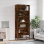 Tall engineered wood sideboard smoked oak 69.5x32.5x180 cm by vidaXL, Sideboards - Ref: Foro24-3189586, Price: 115,66 €, Disc...