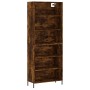 Aparador alto madera ingeniería roble ahumado 69,5x32,5x180 cm de vidaXL, Aparadores - Ref: Foro24-3189586, Precio: 115,66 €,...