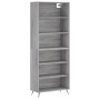 Aparador alto madera de ingeniería gris Sonoma 69,5x32,5x180 cm de vidaXL, Aparadores - Ref: Foro24-3189547, Precio: 113,40 €...