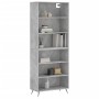 Aparador alto madera ingeniería gris hormigón 69,5x32,5x180 cm de vidaXL, Aparadores - Ref: Foro24-3189545, Precio: 109,70 €,...