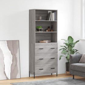 Aparador alto madera contrachapada gris sonoma 69,5x34x180 cm de vidaXL, Aparadores - Ref: Foro24-3189395, Precio: 169,99 €, ...