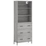 Aparador alto madera contrachapada gris sonoma 69,5x34x180 cm de vidaXL, Aparadores - Ref: Foro24-3189395, Precio: 170,21 €, ...