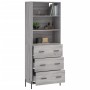 Aparador alto madera contrachapada gris sonoma 69,5x34x180 cm de vidaXL, Aparadores - Ref: Foro24-3189395, Precio: 170,21 €, ...