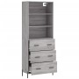 Aparador alto madera contrachapada gris sonoma 69,5x34x180 cm de vidaXL, Aparadores - Ref: Foro24-3189395, Precio: 170,21 €, ...