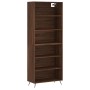 Aparador alto madera de ingeniería marrón roble 69,5x32,5x180cm de vidaXL, Aparadores - Ref: Foro24-3189548, Precio: 113,86 €...