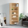 Aparador alto madera de ingeniería roble Sonoma 69,5x32,5x180cm de vidaXL, Aparadores - Ref: Foro24-3189568, Precio: 122,17 €...