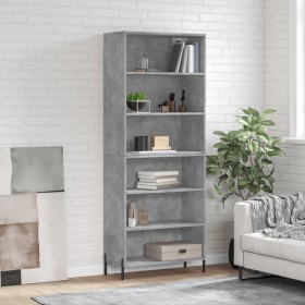 Aparador alto madera ingeniería gris hormigón 69,5x32,5x180 cm de vidaXL, Aparadores - Ref: Foro24-3189585, Precio: 112,99 €,...