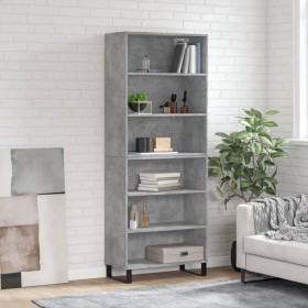 Aparador alto madera ingeniería gris hormigón 69,5x32,5x180 cm de vidaXL, Aparadores - Ref: Foro24-3189601, Precio: 119,99 €,...