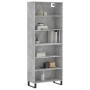 Aparador alto madera ingeniería gris hormigón 69,5x32,5x180 cm de vidaXL, Aparadores - Ref: Foro24-3189601, Precio: 120,55 €,...