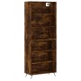 Aparador alto madera ingeniería roble ahumado 69,5x32,5x180 cm de vidaXL, Aparadores - Ref: Foro24-3189546, Precio: 109,84 €,...