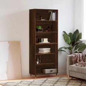 Tall brown oak veneer highboard 69.5x32.5x180cm by vidaXL, Sideboards - Ref: Foro24-3189556, Price: 113,99 €, Discount: %