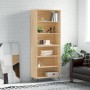 Aparador alto madera de ingeniería roble Sonoma 69,5x32,5x180cm de vidaXL, Aparadores - Ref: Foro24-3189544, Precio: 116,23 €...