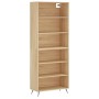 Aparador alto madera de ingeniería roble Sonoma 69,5x32,5x180cm de vidaXL, Aparadores - Ref: Foro24-3189544, Precio: 116,23 €...