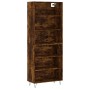 Aparador alto madera ingeniería roble ahumado 69,5x32,5x180 cm de vidaXL, Aparadores - Ref: Foro24-3189570, Precio: 110,04 €,...