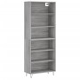 Aparador alto madera de ingeniería gris Sonoma 69,5x32,5x180 cm de vidaXL, Aparadores - Ref: Foro24-3189571, Precio: 111,82 €...