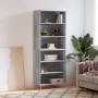 Aparador alto madera de ingeniería gris Sonoma 69,5x32,5x180 cm de vidaXL, Aparadores - Ref: Foro24-3189563, Precio: 112,99 €...