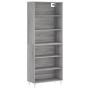 Aparador alto madera de ingeniería gris Sonoma 69,5x32,5x180 cm de vidaXL, Aparadores - Ref: Foro24-3189563, Precio: 112,99 €...