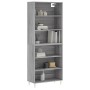 Aparador alto madera de ingeniería gris Sonoma 69,5x32,5x180 cm de vidaXL, Aparadores - Ref: Foro24-3189563, Precio: 112,99 €...