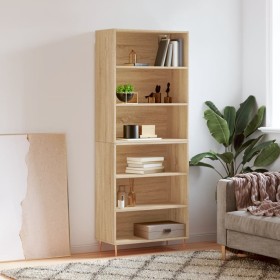 Aparador alto madera de ingeniería roble Sonoma 69,5x32,5x180cm de vidaXL, Aparadores - Ref: Foro24-3189560, Precio: 107,99 €...