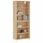 Aparador alto madera de ingeniería roble Sonoma 69,5x32,5x180cm de vidaXL, Aparadores - Ref: Foro24-3189560, Precio: 107,63 €...