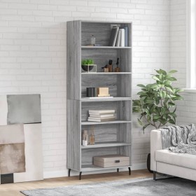 Tall Sonoma gray engineered wood sideboard 69.5x32.5x180 cm by vidaXL, Sideboards - Ref: Foro24-3189595, Price: 115,99 €, Dis...