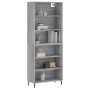 Aparador alto madera de ingeniería gris Sonoma 69,5x32,5x180 cm de vidaXL, Aparadores - Ref: Foro24-3189595, Precio: 115,99 €...