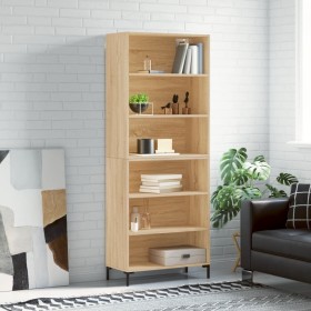 Aparador alto madera de ingeniería roble Sonoma 69,5x32,5x180cm de vidaXL, Aparadores - Ref: Foro24-3189576, Precio: 121,61 €...