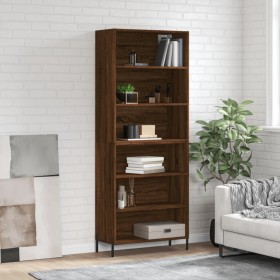 Aparador alto madera de ingeniería marrón roble 69,5x32,5x180cm de vidaXL, Aparadores - Ref: Foro24-3189588, Precio: 117,99 €...