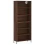 Aparador alto madera de ingeniería marrón roble 69,5x32,5x180cm de vidaXL, Aparadores - Ref: Foro24-3189588, Precio: 119,48 €...