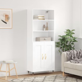 Aparador alto madera contrachapada blanco brillo 69,5x34x180 cm de vidaXL, Aparadores - Ref: Foro24-3189935, Precio: 128,99 €...