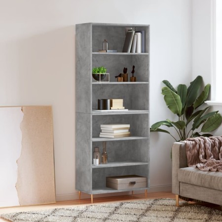 Aparador alto madera ingeniería gris hormigón 69,5x32,5x180 cm de vidaXL, Aparadores - Ref: Foro24-3189561, Precio: 107,82 €,...