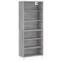 Aparador alto madera ingeniería gris hormigón 69,5x32,5x180 cm de vidaXL, Aparadores - Ref: Foro24-3189561, Precio: 107,17 €,...