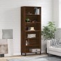 Tall brown oak veneer highboard 69.5x32.5x180cm by vidaXL, Sideboards - Ref: Foro24-3189604, Price: 124,73 €, Discount: %