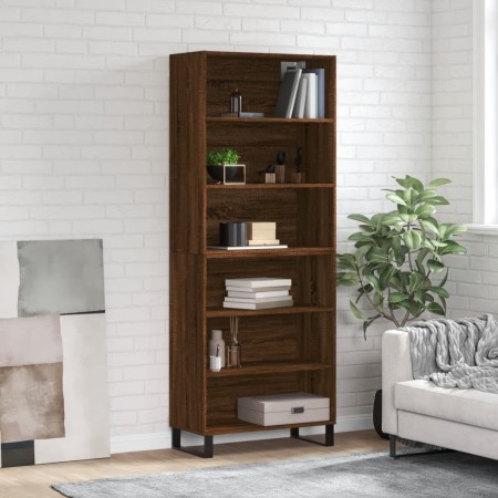 Tall brown oak veneer highboard 69.5x32.5x180cm by vidaXL, Sideboards - Ref: Foro24-3189604, Price: 124,73 €, Discount: %