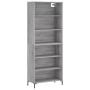 Aparador alto madera de ingeniería gris Sonoma 69,5x32,5x180 cm de vidaXL, Aparadores - Ref: Foro24-3189579, Precio: 115,37 €...