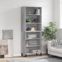 Aparador alto madera de ingeniería gris Sonoma 69,5x32,5x180 cm de vidaXL, Aparadores - Ref: Foro24-3189603, Precio: 124,73 €...