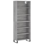 Aparador alto madera de ingeniería gris Sonoma 69,5x32,5x180 cm de vidaXL, Aparadores - Ref: Foro24-3189603, Precio: 124,73 €...