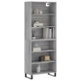 Aparador alto madera de ingeniería gris Sonoma 69,5x32,5x180 cm de vidaXL, Aparadores - Ref: Foro24-3189603, Precio: 124,73 €...