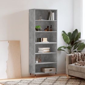 Aparador alto madera ingeniería gris hormigón 69,5x32,5x180 cm de vidaXL, Aparadores - Ref: Foro24-3189553, Precio: 106,99 €,...