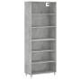 Aparador alto madera ingeniería gris hormigón 69,5x32,5x180 cm de vidaXL, Aparadores - Ref: Foro24-3189553, Precio: 108,08 €,...