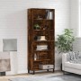 Tall engineered wood sideboard smoked oak 69.5x32.5x180 cm by vidaXL, Sideboards - Ref: Foro24-3189602, Price: 127,56 €, Disc...