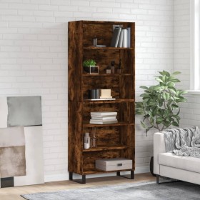 Aparador alto madera ingeniería roble ahumado 69,5x32,5x180 cm de vidaXL, Aparadores - Ref: Foro24-3189602, Precio: 128,76 €,...