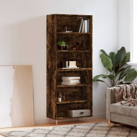 Tall engineered wood sideboard smoked oak 69.5x32.5x180 cm by vidaXL, Sideboards - Ref: Foro24-3189562, Price: 110,10 €, Disc...