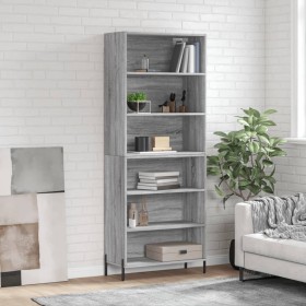 Aparador alto madera de ingeniería gris Sonoma 69,5x32,5x180 cm de vidaXL, Aparadores - Ref: Foro24-3189587, Precio: 117,99 €...