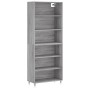 Aparador alto madera de ingeniería gris Sonoma 69,5x32,5x180 cm de vidaXL, Aparadores - Ref: Foro24-3189555, Precio: 113,14 €...